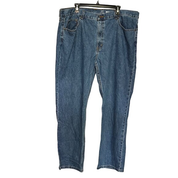 George Regular Fit Medium Blue Denim Jeans Men’s 42x32 100% Cotton 5 Pocket - Picture 1 of 6